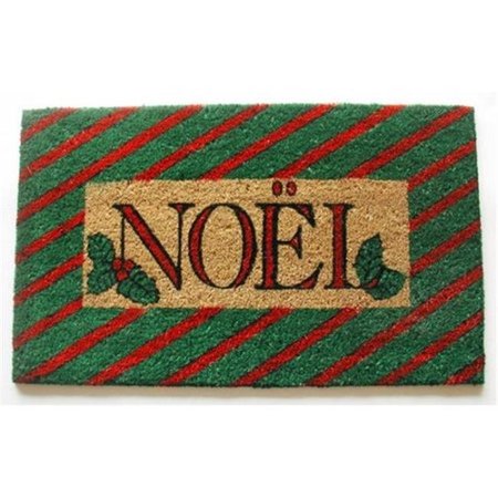 GEO CRAFTS Geo Crafts G222 NOEL 18 x 30 in. PVC Coir Backed Natural Fiber Doormat G222 NOEL